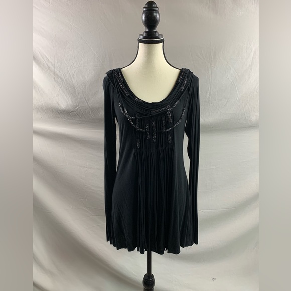 Bailey 44 Black And Silver Long Sleeve Top - Picture 1 of 4